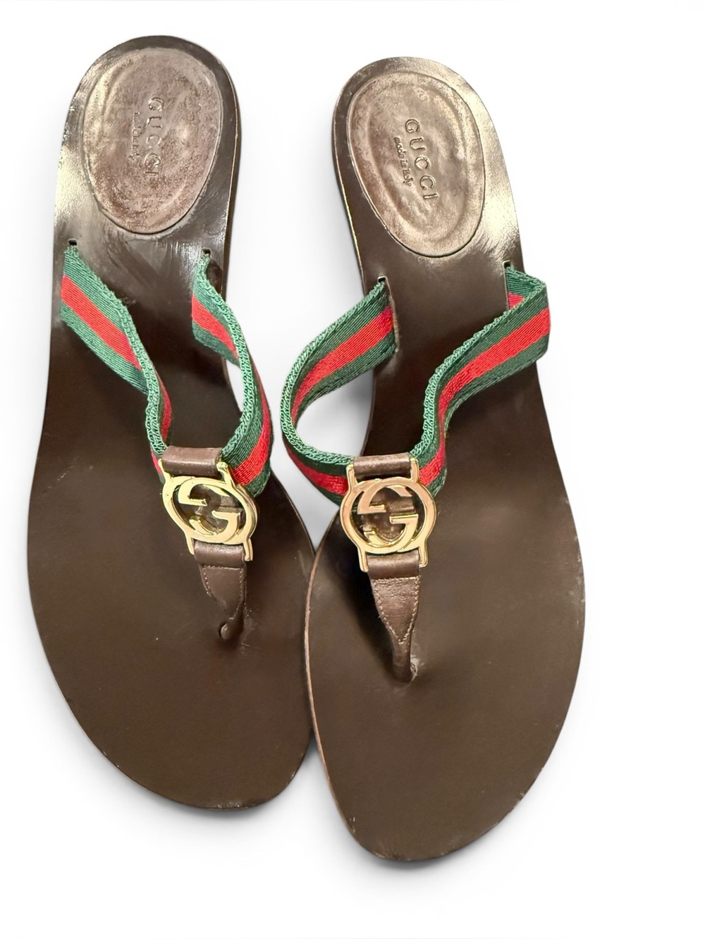 Y2K Gucci web stripe kitten heel thong sandal - Tom Ford era - Picture 3 of 16